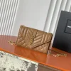 SAINT LAURENT Shoulder Bags Caviar Leather (Brown-Gold) 21X13X6CM D60202608080242