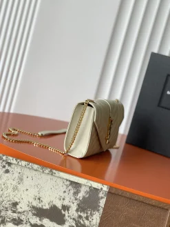 Alternative view of SAINT LAURENT Shoulder Bags Caviar Leather (Cream-Gold) 21X13X6CM D60202608080240
