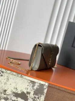 Alternative view of SAINT LAURENT Shoulder Bags Caviar Leather (Gray-Gold) 21X13X6CM D60202608080239