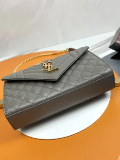 Alternative view of SAINT LAURENT Shoulder Bags Caviar Leather (Gray-Gold) 21X13X6CM D70202608082003