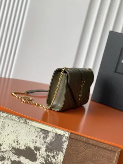 Alternative view of SAINT LAURENT Shoulder Bags Caviar Leather (Green-Gold) 21X13X6CM D60202608080244