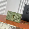 SAINT LAURENT Shoulder Bags Caviar Leather (Green-Gold) 21X13X6CM D60202608080245