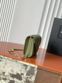 Alternative view of SAINT LAURENT Shoulder Bags Caviar Leather (Green-Gold) 21X13X6CM D60202608080245