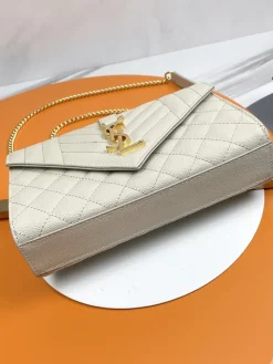 Alternative view of SAINT LAURENT Shoulder Bags Caviar Leather (White-Gold) 21X13X6CM D70202608082311