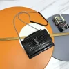 SAINT LAURENT Shoulder Bags Crocodile Embossed Leather (Black-Silver) 19CM D70202608082590