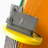 SAINT LAURENT Shoulder Bags Crocodile Leather (Gray-Silver) 22X8X16CM E60202608080397