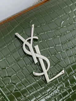 Alternative view of SAINT LAURENT Shoulder Bags Crocodile Leather (Green-Silver) 22X8X16 E30202608082457