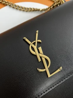 Alternative view of SAINT LAURENT Shoulder Bags Intrecciato Leather (Black-Gold) 22X8X16 E30202608082454