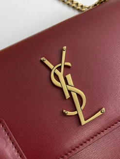 Alternative view of SAINT LAURENT Shoulder Bags Intrecciato Leather (Burgundy-Gold) 22X8X16 E30202608082450