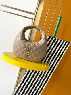 SAINT LAURENT Shoulder Bags Lamb Leather (Beige-Gold) 17X30X18X4CM E20202608080408