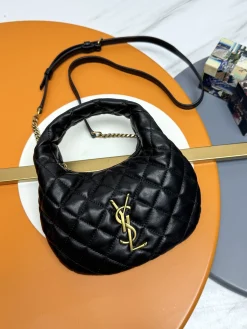 SAINT LAURENT Shoulder Bags Lamb Leather (Black-Gold) 19X12X5CM D80202608080228