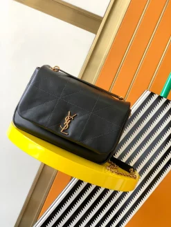 SAINT LAURENT Shoulder Bags Lamb Leather (Black-Gold) 26X15X7CM F60202608080385