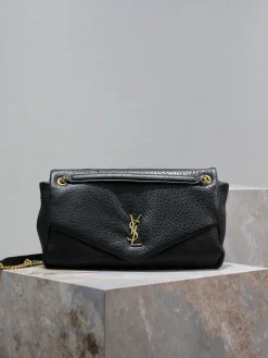 SAINT LAURENT Shoulder Bags Lamb Leather (Black-Gold) 38X21X10CM F80202608081488