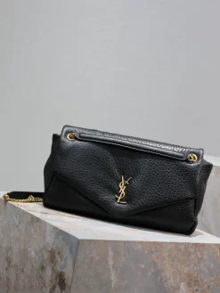 Alternative view of SAINT LAURENT Shoulder Bags Lamb Leather (Black-Gold) 38X21X10CM F80202608081488