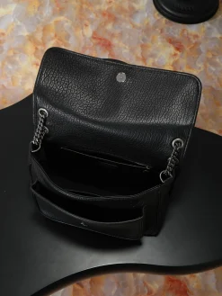Alternative view of SAINT LAURENT Shoulder Bags Lamb Leather (Black-Silver) 32X23X9CM E70202608080819
