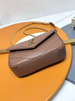 Alternative view of SAINT LAURENT Shoulder Bags Lamb Leather (Brown-Gold) 20X12X6CM E10202608082602
