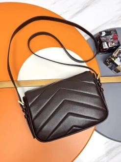 Alternative view of SAINT LAURENT Shoulder Bags Lamb Leather (Brown-Gold) 20X14X5CM D70202608082295