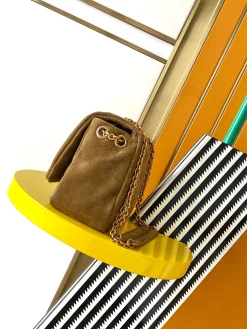 Alternative view of SAINT LAURENT Shoulder Bags Lamb Leather (Brown-Gold) 26X15X7CM F60202608080383