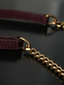 Alternative view of SAINT LAURENT Shoulder Bags Lamb Leather (Burgundy-Gold) 19X12X5CM D60202608080762