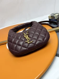 Alternative view of SAINT LAURENT Shoulder Bags Lamb Leather (Burgundy-Gold) 19X12X5CM D80202608080226