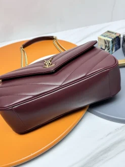 Alternative view of SAINT LAURENT Shoulder Bags Lamb Leather (Burgundy-Gold) 29X17X8CM F00202608082615