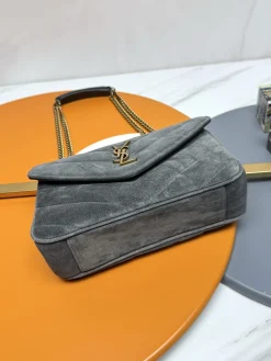 Alternative view of SAINT LAURENT Shoulder Bags Lamb Leather (Gray-Gold) 24X14X7 CM E50202608082596