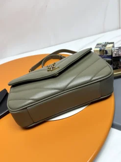 Alternative view of SAINT LAURENT Shoulder Bags Lamb Leather (Gray-Gold) 25X13X6CM E50202608080232