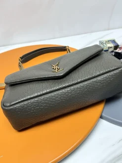 Alternative view of SAINT LAURENT Shoulder Bags Lamb Leather (Gray-Gold) 26X14X7CM E50202608082089