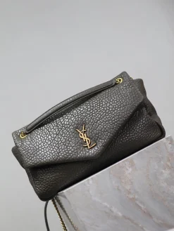 Alternative view of SAINT LAURENT Shoulder Bags Lamb Leather (Gray-Gold) 38X21X10CM F80202608081490