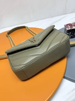 Alternative view of SAINT LAURENT Shoulder Bags Lamb Leather (Green-Gold) 24X14X7CM E70202608082606