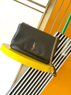 SAINT LAURENT Shoulder Bags Lamb Leather (Green-Gold) 26X15X7CM F60202608080381