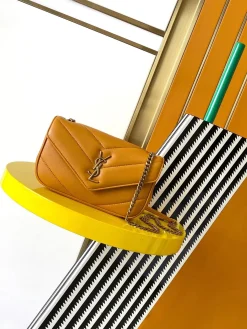 SAINT LAURENT Shoulder Bags Lamb Leather (Mustard-Gold) 20X12X6CM E50202608080326