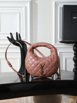 SAINT LAURENT Shoulder Bags Lamb Leather (Pink-Gold) 19X12X5CM D60202608080764
