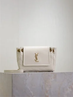 SAINT LAURENT Shoulder Bags Lamb Leather (White-Gold) 18X13X6CM D80202608081497