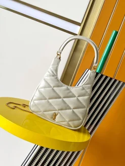 SAINT LAURENT Shoulder Bags Lamb Leather (White-Gold) 19X21X4CM D60202608080376