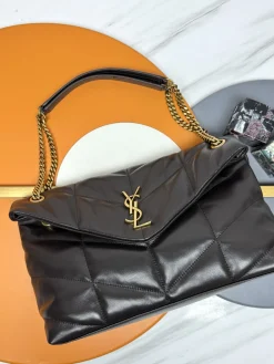 SAINT LAURENT Shoulder Bags Lamb Skin (Black-Gold) 29X17X11CM E30202608082500