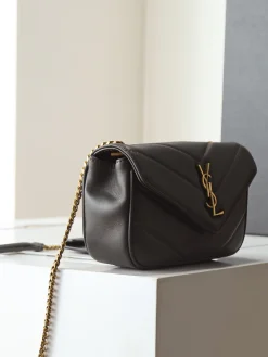 Alternative view of SAINT LAURENT Shoulder Bags Lambskin (Black-Gold) 20X12X6CM D90202608081212
