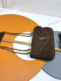 Alternative view of SAINT LAURENT Shoulder Bags Lambskin (Brown-Gold) 24X14X7CM E50202608082595