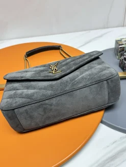 Alternative view of SAINT LAURENT Shoulder Bags Lambskin (Gray-Gold) 29X17X8 CM F00202608082599