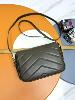 Alternative view of SAINT LAURENT Shoulder Bags Lambskin Leather (Brown-Gold) 20X14X5CM D70202608082294