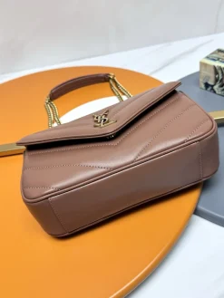 Alternative view of SAINT LAURENT Shoulder Bags Lambskin Leather (Brown-Gold) 24X14X7 E70202608082607