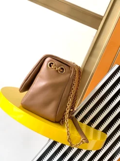 Alternative view of SAINT LAURENT Shoulder Bags Lambskin Leather (Brown-Gold) 26X15X7CM F60202608080384