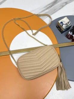 Alternative view of SAINT LAURENT Shoulder Bags Leather (Beige-Gold) 18X10X5CM D10202608082331