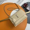 SAINT LAURENT Shoulder Bags Leather (Beige-Silver) 22X8X16 E30202608082443