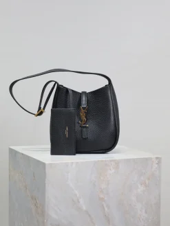 SAINT LAURENT Shoulder Bags Leather (Black-Gold) 15X16X7CM D90202608081426