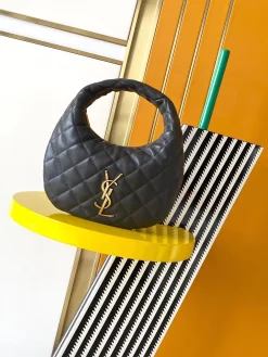 SAINT LAURENT Shoulder Bags Leather (Black-Gold) 17X18X4CM E20202608080419