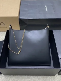 Alternative view of SAINT LAURENT Shoulder Bags Leather (Black-Gold) 22X21X3CM D00202608082327