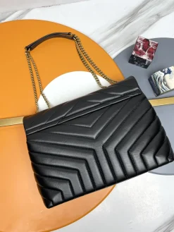 Alternative view of SAINT LAURENT Shoulder Bags Leather (Black-Gold) 31X22X10CM E50202608082149
