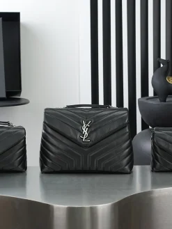 SAINT LAURENT Shoulder Bags Leather (Black-Silver) 25X17X9CM E00202608080862