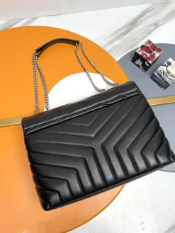 Alternative view of SAINT LAURENT Shoulder Bags Leather (Black-Silver) 31X22X10CM E50202608082148